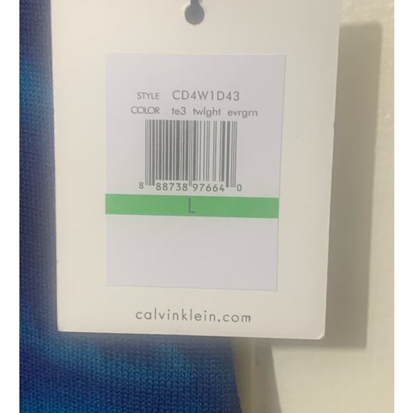 Calvin Klein Tie Dye Cap Sleeve Knit Fitted Dress NWT sz L - Picture 5 of 7